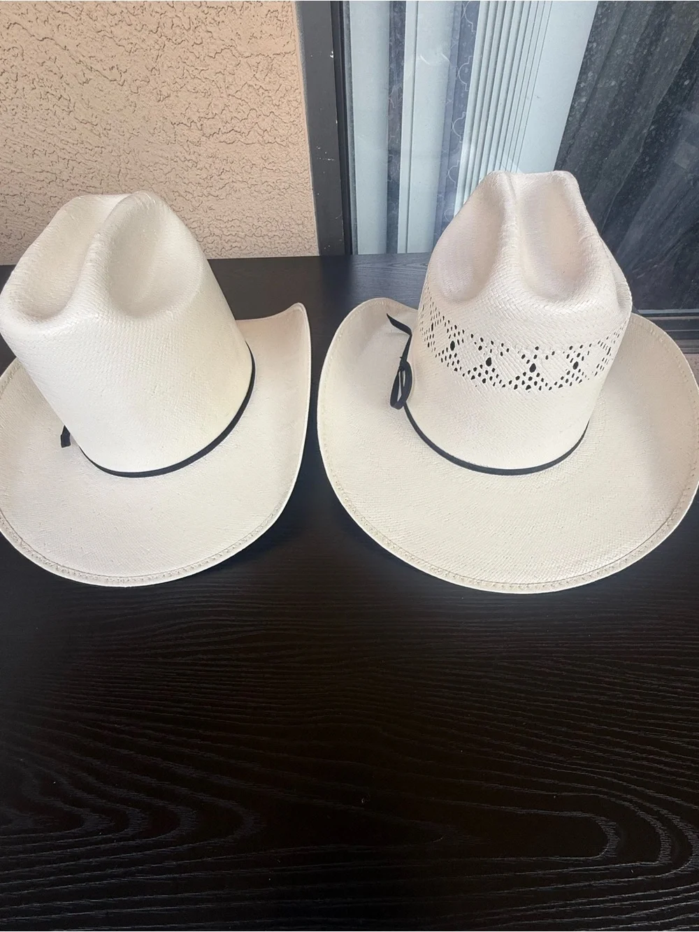 Valtierra- White Straw Western Hat with Black Band - Men Accessories- Set 2